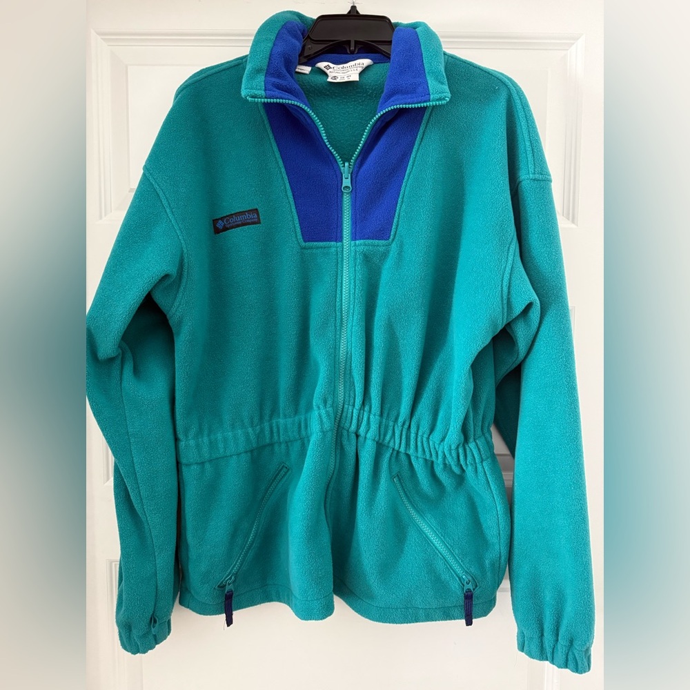 Vintage Columbia Blue and Green Fleece Jacket
